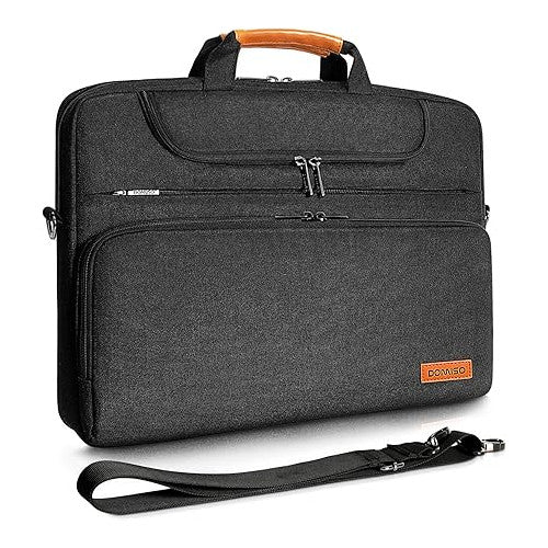 Geanta laptop DOMISO 15-15,6 inch, impermeabila, curea umar detasabila, neagra, 430x305x57mm