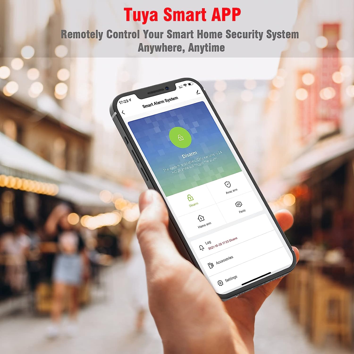 Sistem de alarma WiFi smart, pentru usi si ferestre, cu 5 senzori magnetici, 2 telecomenzi, control prin aplicatie, compatibil Alexa si Google Home, pentru casa, garaj, birou
