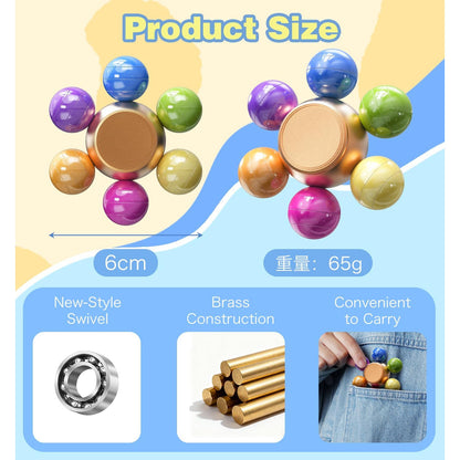 Fidget Spinner metalic Coolden, jucarie anti-stres silentioasa, rotatie 3-5 minute, inalta calitate, pentru birou, scoala-Ideal pentru copii si adulti