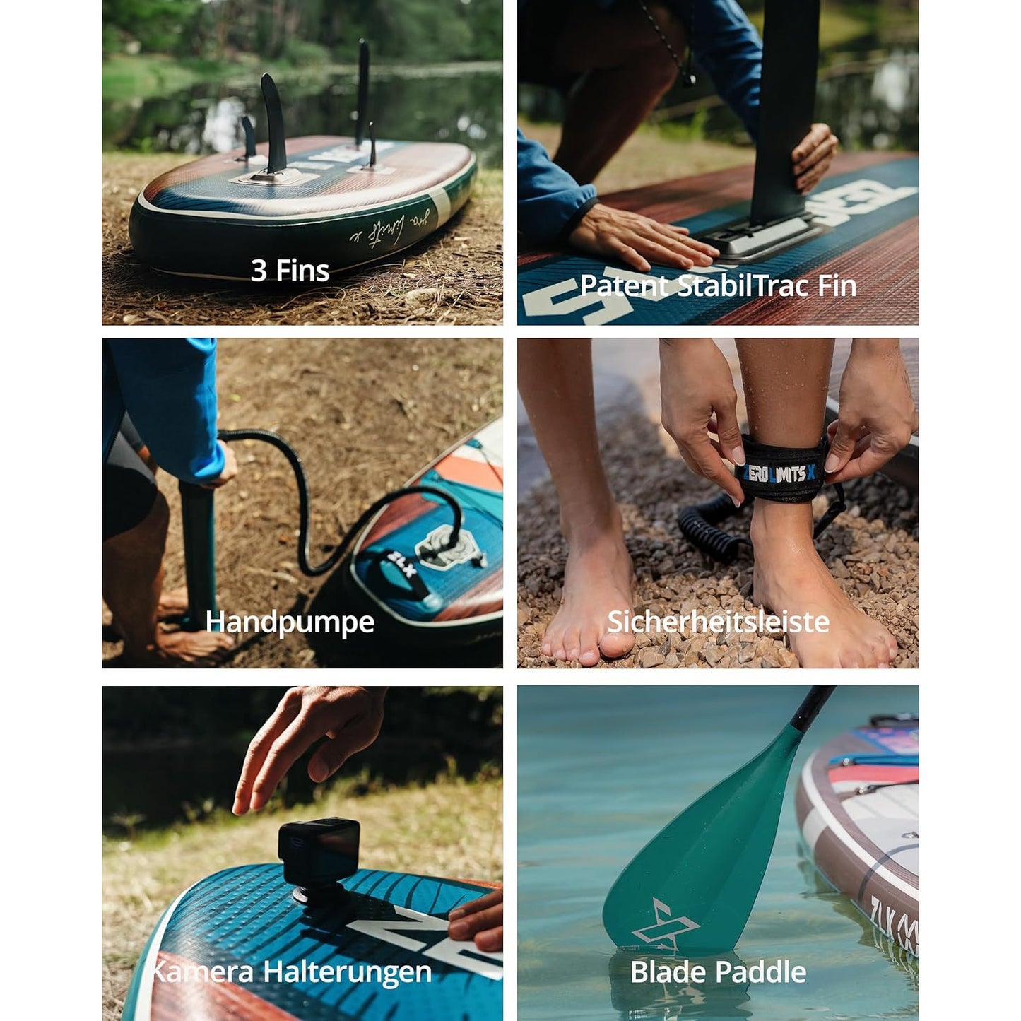 Placa Stand Up Paddle gonflabila ZLX 320 × 83 × 15 cm, set SUP complet pentru surf, caiac si agrement, cu scaun caiac, vasla reglabila si pompa, capacitate 200 kg, platforma EVA antiderapanta, pentru adulti si incepatori