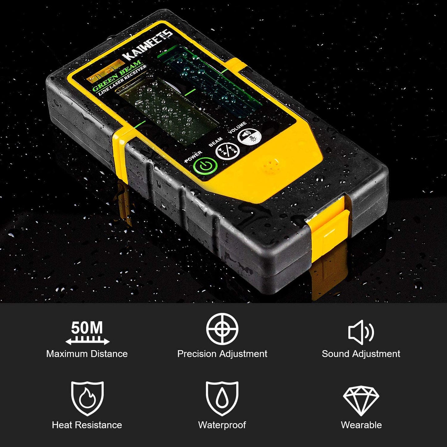 Set nivela laser cu linii in cruce si detector, cu plumb, linie verde autonivelanta 360 grade, cu incarcare USB, detectare 50 m