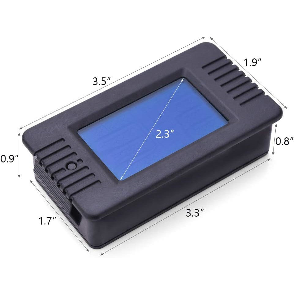 Wattmetru digital de panou, cu Voltmetru, Ampermetru, cu Shunt si fire de conectare, DC 0-200V si 100A, negru