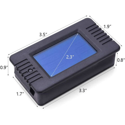 Wattmetru digital de panou, cu Voltmetru, Ampermetru, cu Shunt si fire de conectare, DC 0-200V si 100A, negru