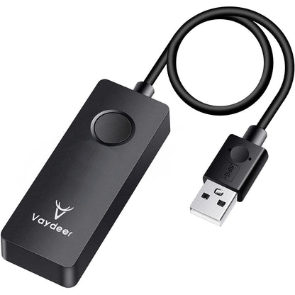 Mouse Jiggler , Vaydeer, Plug and Play USB, cu buton pornire oprire, simuleaza miscarea mouse-ului, negru