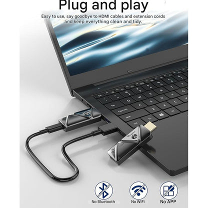 Kit Extender HDMI Wireless, 1080P@60Hz, raza de actiune 30 m, cu suport Plug and Play, adaptor USB tip C la HDMI suport 4k, mini HDMI + micro suport 8k, pentru cinema, streaming, birou