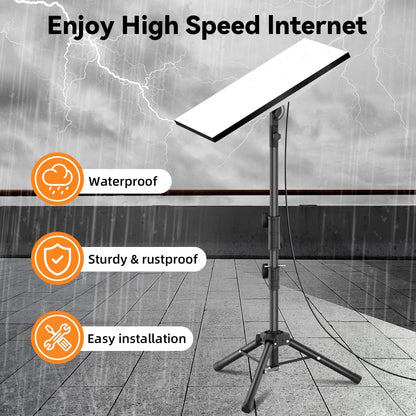 Suport pentru antena Starlink Gen 3 cu trepied reglabil 90–180°, inaltime 134 cm, otel inoxidabil, ultra-stabil cu tarusi, portabil pentru camping, curte si calatorii