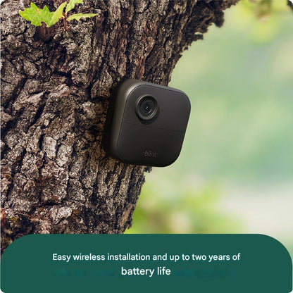Set camera de supraveghere Blink Outdoor 4 + sonerie video, Full HD 1080p, Wireless, IP65, detectare miscare, compatibila cu Alexa, audio bidirectional, vedere nocturna IR, negru