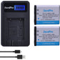 Set de 2 acumulatori Li-40B, Li-42B 1200 mAh cu incarcator USB cu afisaj LCD, compatibil Olympus Li-40B, Li-42B, Nikon EN-EL10, Fuji NP-45, Pentax D-Li63, Kodak Klic-7006, Casio NP-80, Fuji FinePix J10, J15, J100, J110w
