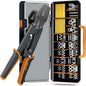 Set cleste de sertizare 1-10 mm², cu 79 bucati terminale, cabluri si tuburi termocontractile, cu cutie de depozitare si transport, SOMELINE