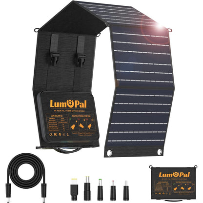 Panou solar pliabil 60 W cu incarcator USB-C & USB-A 3.0 (22 W), IP65 rezistent la apa, exterior, incarcator solar pentru iPhone, Android, tablete si alimentare portabila