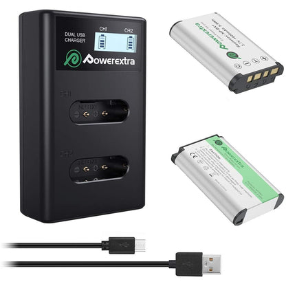 Set 2 acumulatori NP-BX1 1600mAh, cu incarcator dublu cu afisaj LCD, pentru Sony NP-BX1 NP-BX1 M8 Sony Cyber-Shot DSC-RX100 DSC-RX100 II DSC-RX100M