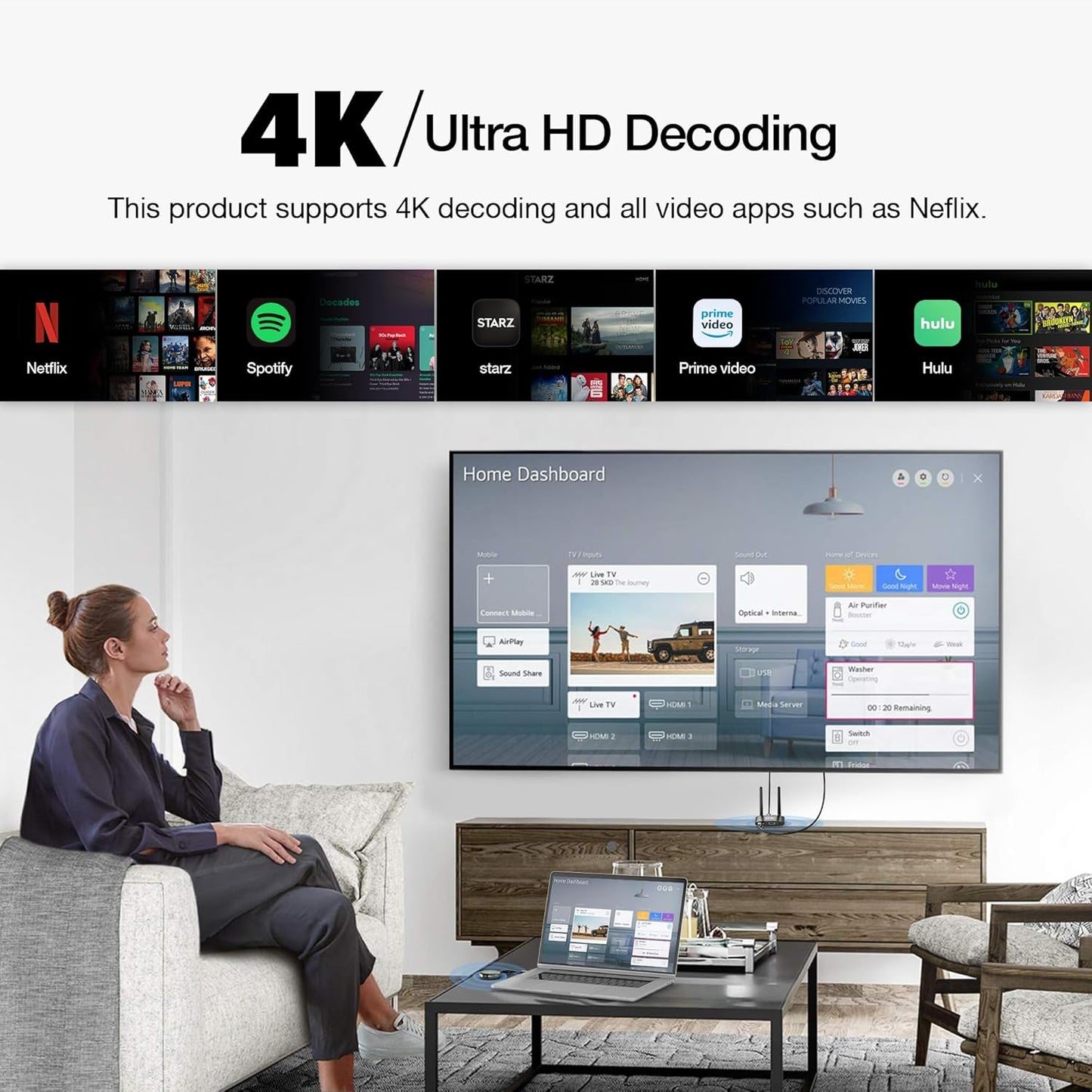 Transmitator si receptor HDMI wireless HD, 50 m distanta transmisie, dual screen, plug and play, receptor cu mufa VGA si HDMI, compatibil Android, iOS, Windows, Linux, Chrome, Mac