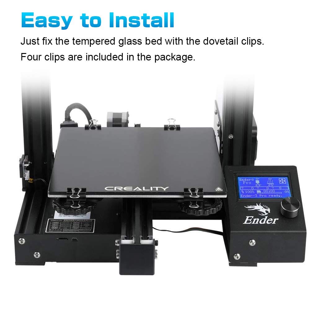 Suprafata de printare din sticla pentru imprimanta 3D, 235 x 235 x 4 mm, pentru Ender-3, Ender-3 Pro, Ender-3X, Ender-5, CR-20 and CR-20 Pro, rezistenta la zgarieturi si usor de curatat