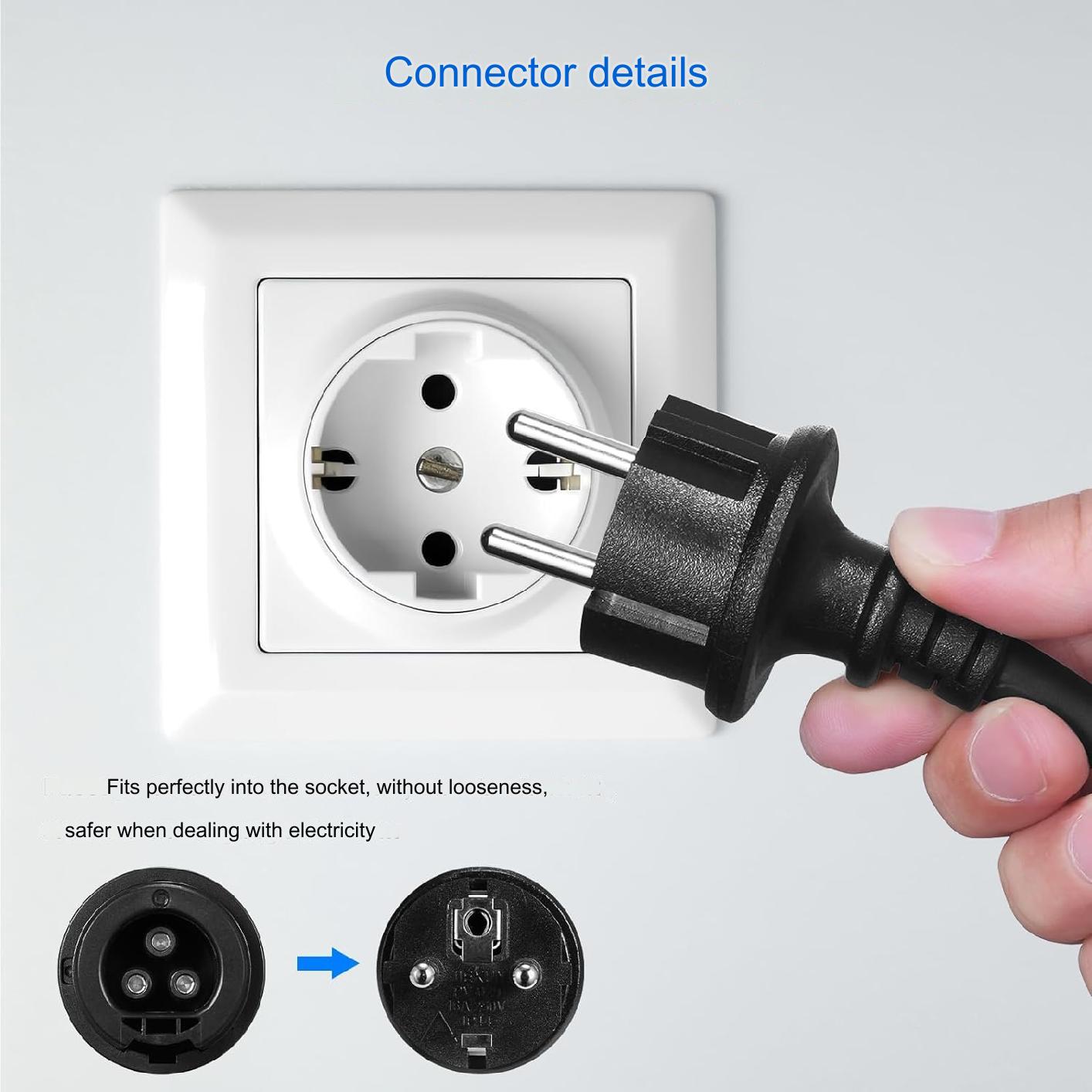 Cablu conectare BC01 la Schuko, de 5 m, adaptor de prelungire pentru microinvertoare, cu 3 pini, diametru de 10 mm, rezistent UV si la temperaturi de la -30°C pana la +60°C