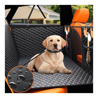 Husa auto de protectie bancheta si transport animale, pentru caini si pisici, 135 x 63 cm, impermeabila, cu fereastra din plasa, parte inferioara rigida, geanta de depozitare, pentru toate masinile
