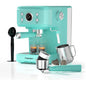 Aparat de cafea cu filtru de espresso Empstorm 20 bar, 1100 W, rezervor de apa de 1, 5 L, spumator de lapte profesional, aparat de espresso pentru cappuccino, latte si macchiato, albastru deschis