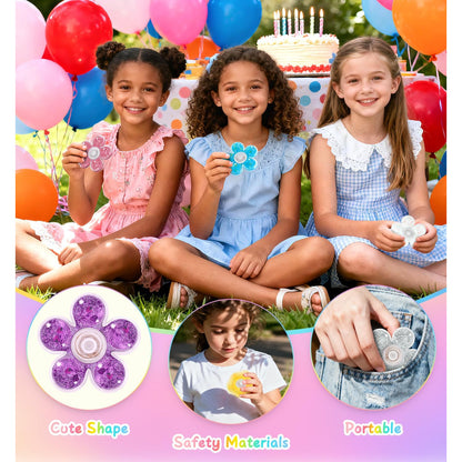 Set 6 Fidget Spinner Coolden cu sclipici lichid, jucarii antistres pentru copii si adulti, spinner manual, relaxare, concentrare, multicolor