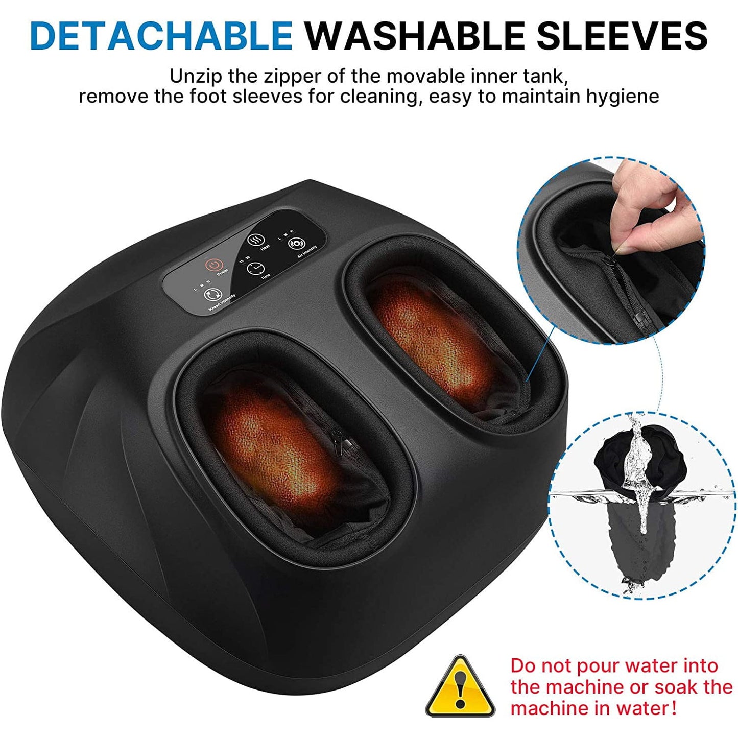 Aparat de masaj Shiatsu pentru picioare cu telecomanda, functie de caldura, role, compresie de aer, temporizator, panou de control cu touch