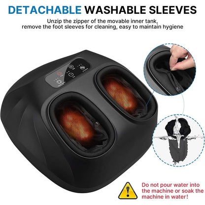 Aparat de masaj Shiatsu pentru picioare cu telecomanda, functie de caldura, role, compresie de aer, temporizator, panou de control cu touch