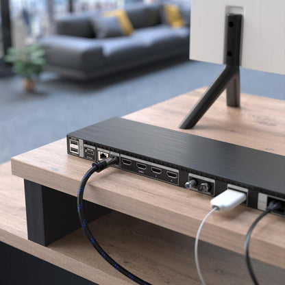Cablu audio optic TOSLINK cu impletitura de nailon KabelDirekt - 15m - Cablu cu fibra optica pentru soundbar (TOSLINK, cablu digital S/PDIF, stereo/amplificator, home theater, Xbox One/PS4)