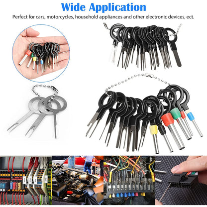 Set 121 extractor pini din mufe auto, instrumente pentru dezasamblare conectori, fara deteriorari de mufe, cu carcasa de protectie