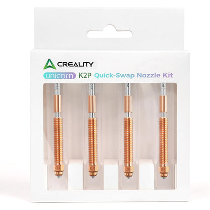 Set de 4 duze pentru Creality Linx K2P, cu schimbare rapida, material imbunatatit, 2 duze de 0, 4 mm, 1 duza de 0, 6 mm, 1 duza de 0, 8 mm, compatibil K2 Plus, din aliaj de cupru si otel calit