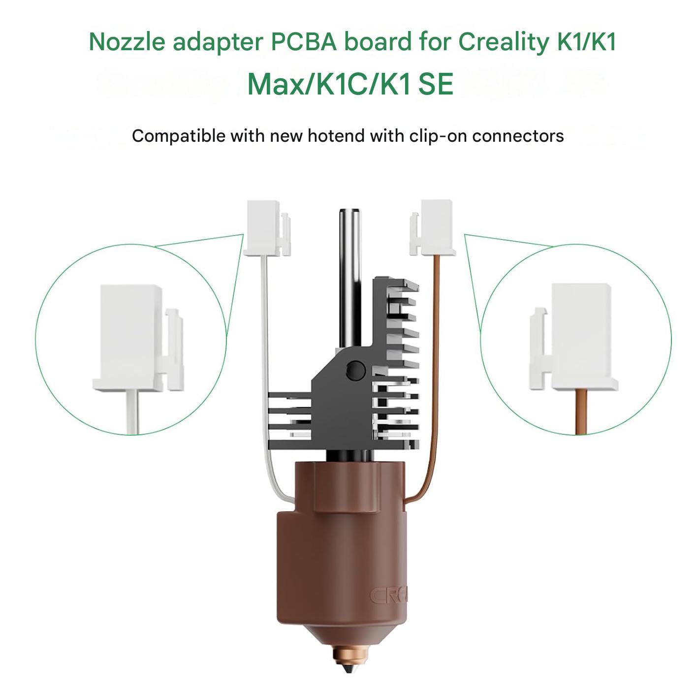 Placa adaptor Hotend Creality pentru K1 / K1 Max / K1C / K1 SE, PCB OEM Upgrade pentru duza ceramica integrata, PCBA Toolhead, kit inlocuire cap imprimare, accesoriu imprimanta 3D