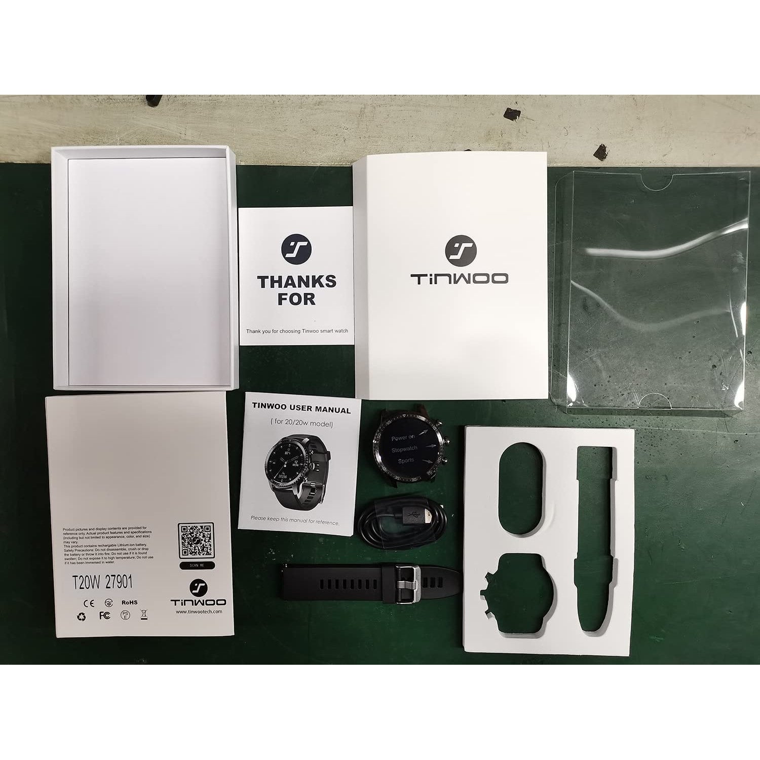 Ceas smartwatch inteligent Tinwoo, cu incarcare wireless, cadru metalic, ecran tactil de 1,3 inci, tracker fitness cu monitorizare de ritm cardiac si somn