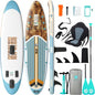 Placa Stand Up Paddle gonflabila Niphean 320 cm, set SUP complet pentru surf, caiac si agrement, cu scaun caiac, vasla reglabila si pompa, capacitate 200 kg, PVC rezistent, platforma EVA antiderapanta, pentru adulti si incepatori