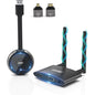 Transmitator si receptor HDMI wireless HD, 50 m distanta transmisie, dual screen, plug and play, receptor cu mufa VGA si HDMI, compatibil Android, iOS, Windows, Linux, Chrome, Mac