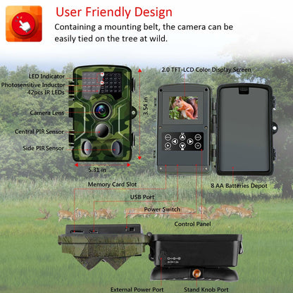 Camera de vanatoare cu senzor de miscare , HC-800A , 16 MP , full HD , 1080P , night vision , hunting camera ,