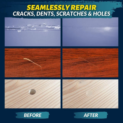 Kit de reparatii suprafete din lemn, set restaurare mobilier lemn, parchet si pardoseli laminate, cu chit pentru lemn, vopsea si spatula