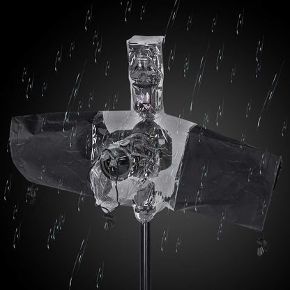 Husa impermeabila pentru aparate foto DSLR, pelerina camera foto si blitz, anti ploaie, transparenta, reglabila prin siret