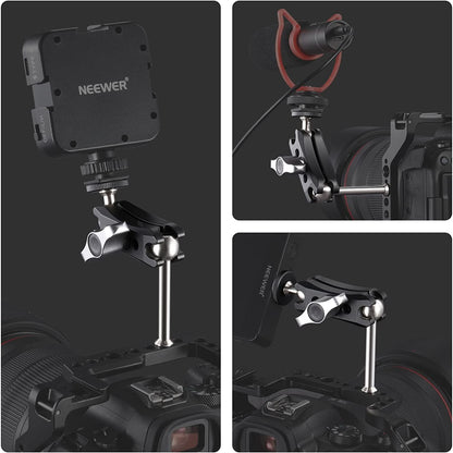 Suport mini magic arm cu cap cu bila dublu, cu surub 1/4", suport monitor de camp cu sarcina verticala maxima 2,4 kg, pentru microfon, lumina LED, display, Neewer ST45
