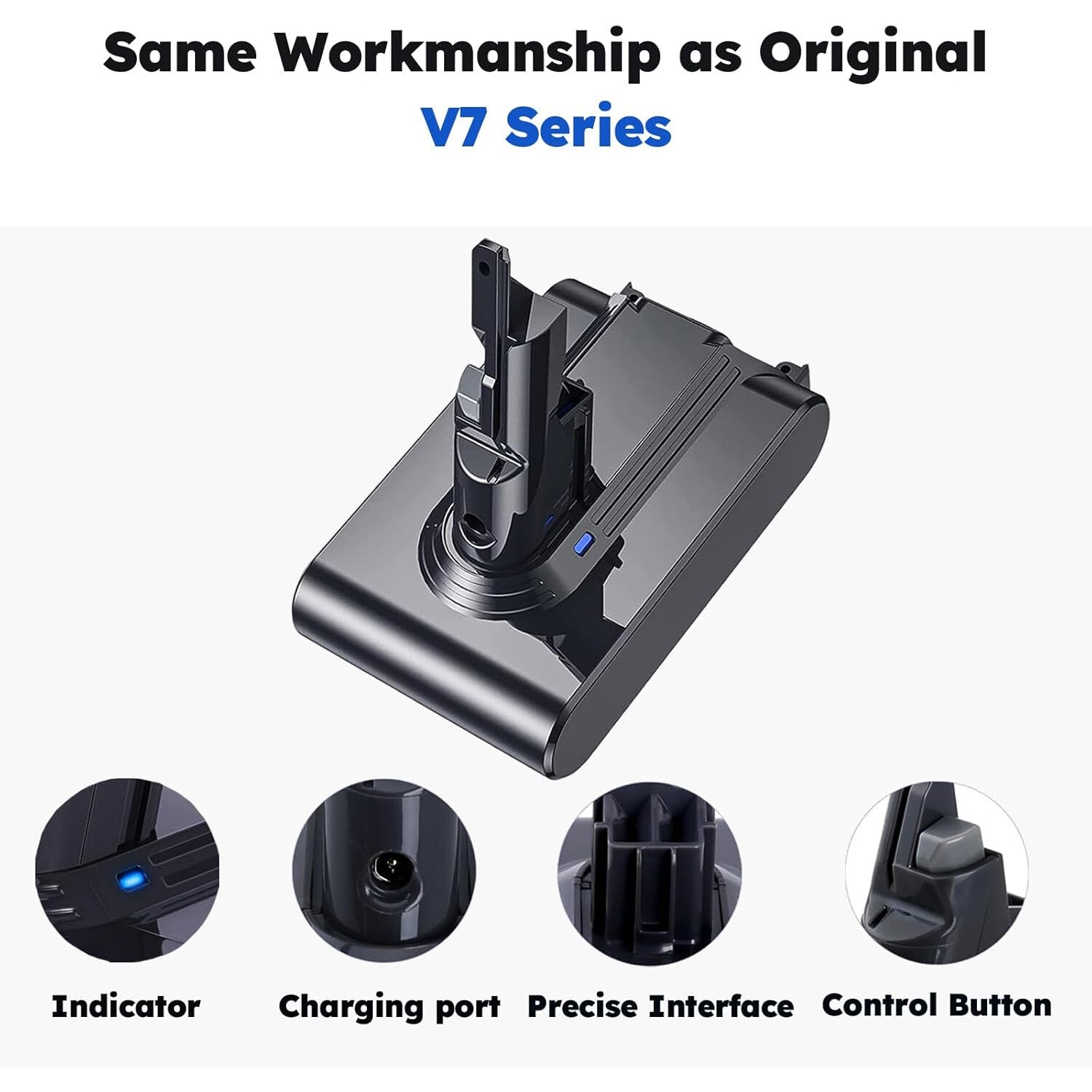 Acumulator 6000mAh pentru Dyson V7, baterie compatibila cu Dyson V7 Animal, V7 Motorhead, V7 Allergy, V7 Fluffy, V7 Matress, V7 Trigger, V7 Cord-free, cu filtru si accesorii