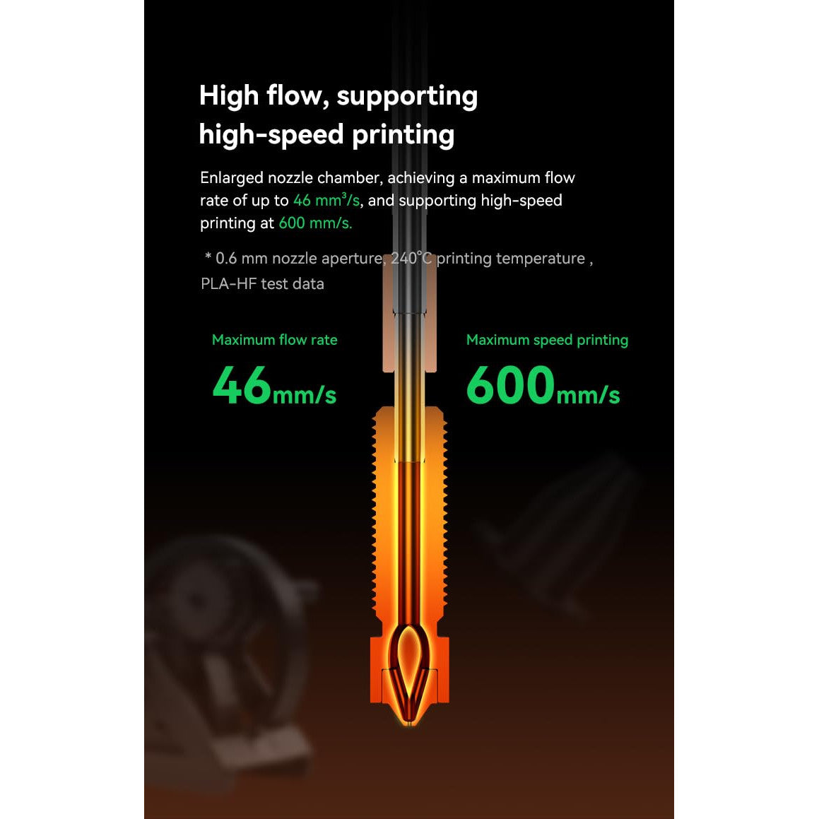 Duza E3D Obsidian 0,6 mm pentru imprimanta 3D Creality K2 – 4 canale High Flow, HeatBreak titan, insertie otel + E3DLC, compatibila abrazive & flex, schimb rapid, performanta stabila