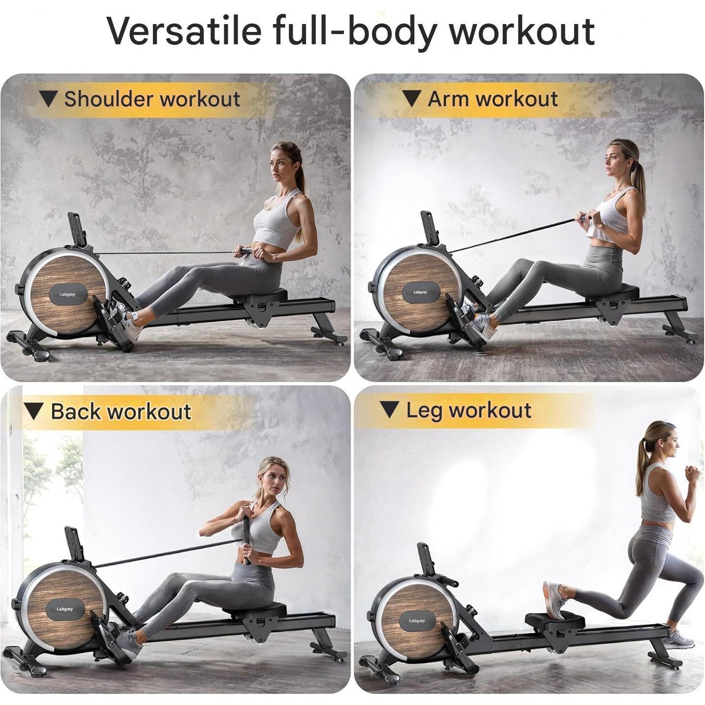 Aparat de vaslit magnetic LABGREY pliabil, Bluetooth, 8 niveluri rezistenta, ultra-silentios, stabil, capacitate 158 kg – pentru acasa