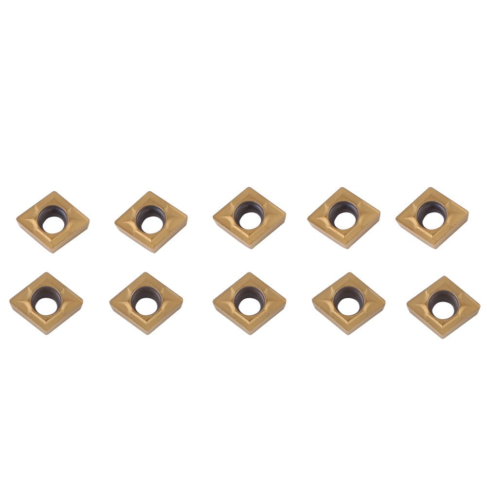 Set 10 placute amovibile pentru strunjire, insertie de carbura, CNC, CCMT060204-HM YBC251, accesorii strung, cu cutie