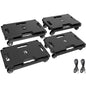 Set 4 carucior transport mobilier, platforma de transport cu roti, sistem de imbinare modular, capacitate totala de pana la 800 kg, cu 8 cordeline elastice, negre