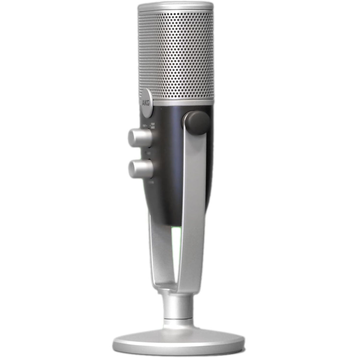 Microfon condensator USB-C AKG Ara, Dual Pattern (Cardioid/Omnidirectional), pentru podcast, streaming, gaming, compatibil Windows/Mac/iOS/Android, albastru/argintiu