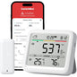 Detector de CO2 WLAN SwitchBot cu termometru-higrometru IP65, senzor CO2 cu aplicatie, alarma, stocare date 2 ani si Bluetooth