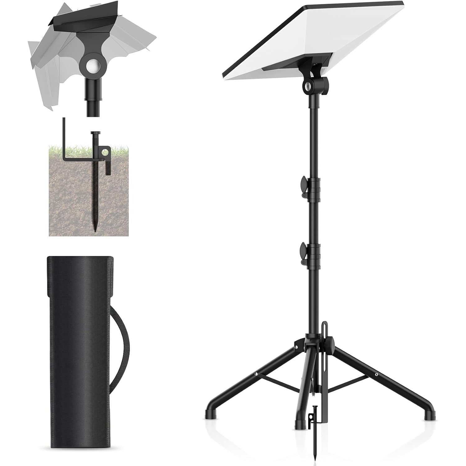 Suport trepied Starlink Mini, inaltime reglabila 66-124 cm, otel inoxidabil, ultra-stabil cu tarusi, portabil pentru camping, curte si calatorii, cu geanta de transport