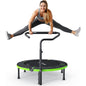 Trambulina fitness pliabila BCAN 102 cm pentru interior, capacitate maxima 150 kg, 32 arcuri ranforsate, cadru metalic stabil, ghidon reglabil cu maner din spuma, sistem anti-rasturnare, trambulina pentru exercitii cardio si fitness
