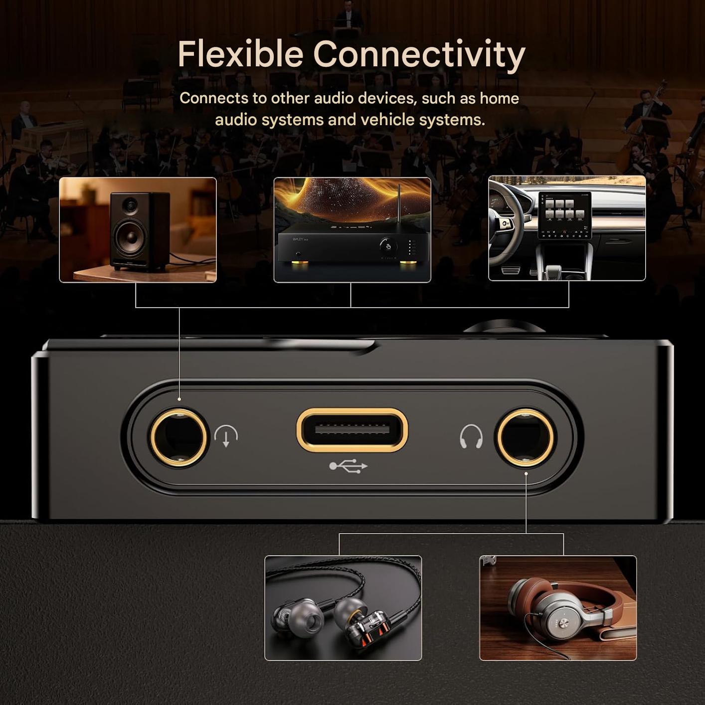 MP3 Player HiFi 64GB, audio Lossless DSD/FLAC/WAV, DAC profesional WM8965, 24bit/192kHz, ecran color 2 inch TFT, card MicroSD 64GB inclus, suport extindere pana la 256GB, baterie 2000mAh, USB-C si Jack 3.5mm, negru