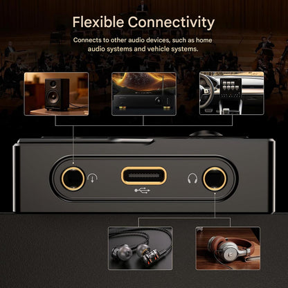 MP3 Player HiFi 64GB, audio Lossless DSD/FLAC/WAV, DAC profesional WM8965, 24bit/192kHz, ecran color 2 inch TFT, card MicroSD 64GB inclus, suport extindere pana la 256GB, baterie 2000mAh, USB-C si Jack 3.5mm, negru
