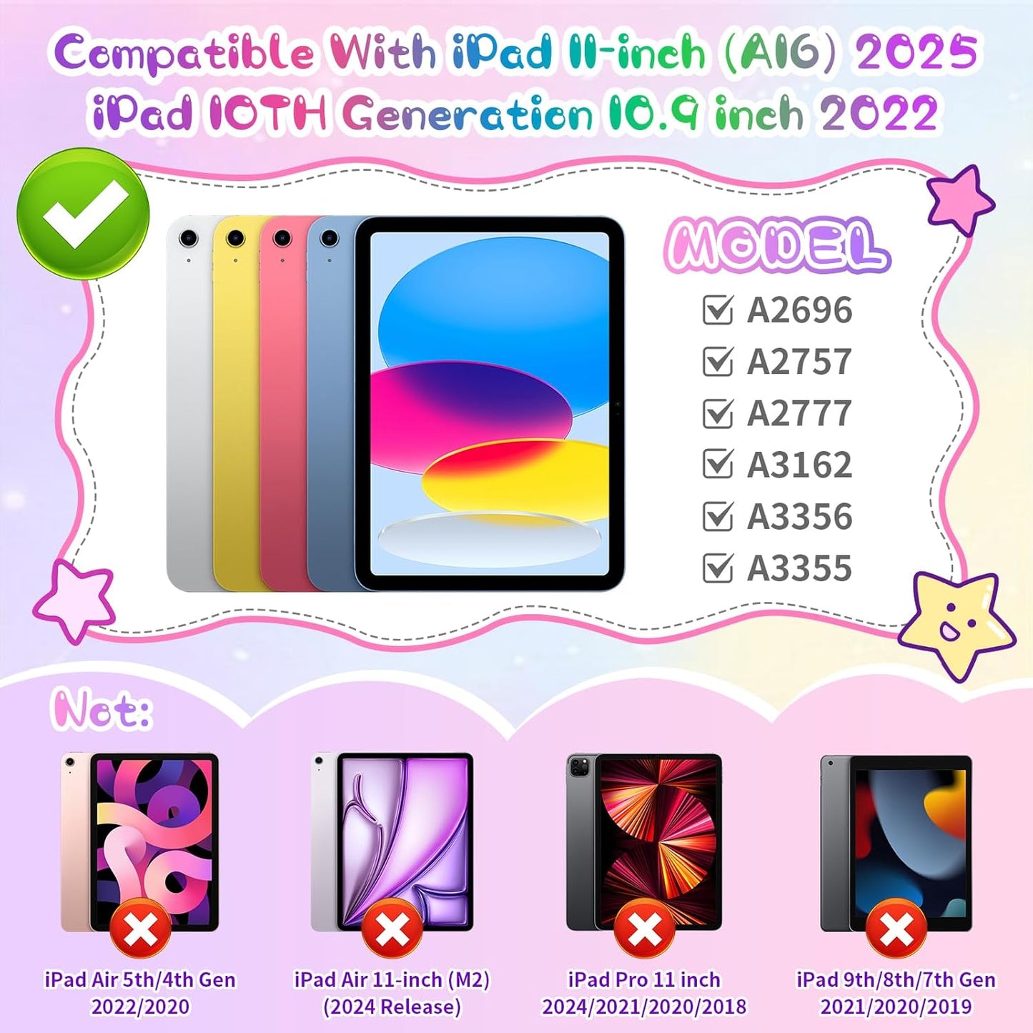 Husa Coolden pentru iPad A16 a 11-a generatie, iPad a 10-a generatie (10, 9 inch) 2022, pentru copii, rezistenta la socuri, cu suport rotativ, curea de umar si suport pentru stilou pentru iPad 11 2025