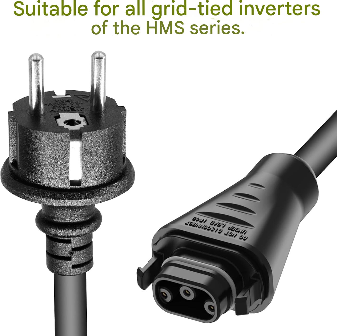 Cablu alimentare BC-05 5 m pentru micro‑invertor solare HMS, IP68, conector BC-05 la priza Schuko, rezistent la intemperii, conexiune stabila si instalare usoara