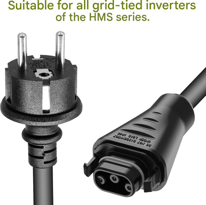 Cablu alimentare BC-05 5 m pentru micro‑invertor solare HMS, IP68, conector BC-05 la priza Schuko, rezistent la intemperii, conexiune stabila si instalare usoara