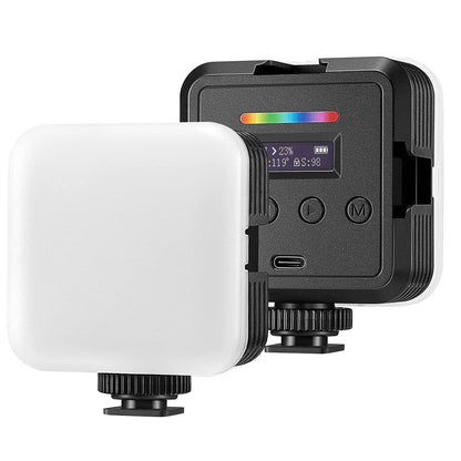 Lampa video LED RGB, lumina continua cu montura cold shoe, CRI 97+, 2500K-8500K, baterie 2000mAh, Neeweer, pentru camera, smartphone, GoPro