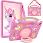 Husa Coolden 3D unicorn pentru tabletă, silicon, suport rotativ, curea de umăr, 11 inch